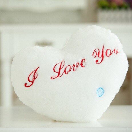 Luminous Heart Cushion Colorful Glowing Pillow Plush Doll Led Light