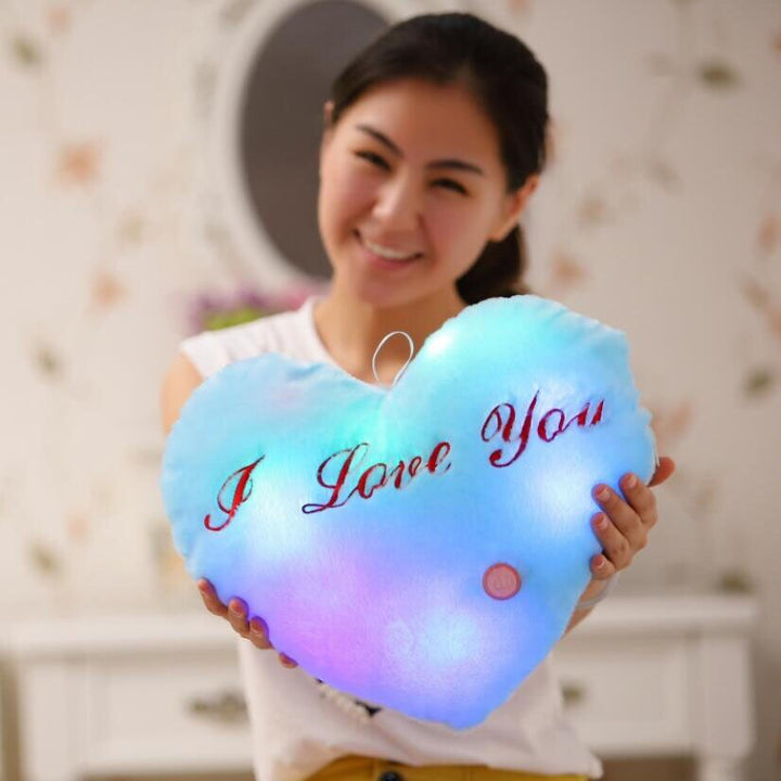 Luminous Heart Cushion Colorful Glowing Pillow Plush Doll Led Light