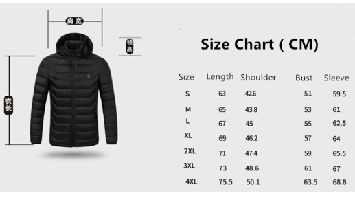 High Quality Heated {Jacket or Vest} Down Cotton Mens Women