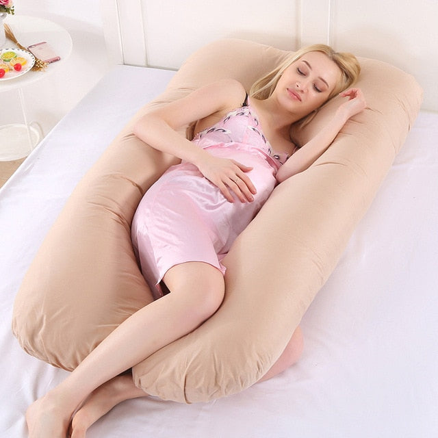 Sleeping Support Pillow For Pregnant Women Body PW12 100% Cotton Rabbit Print U Shape