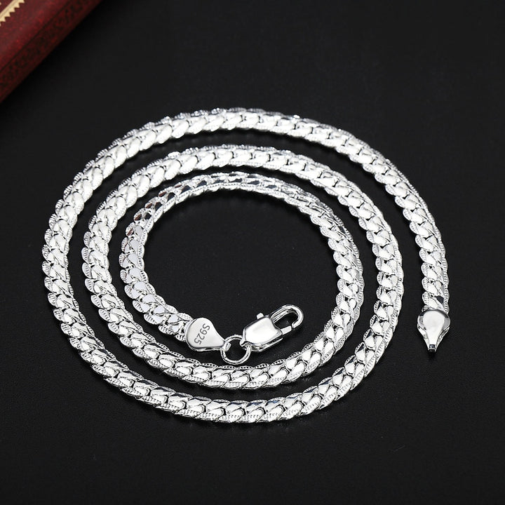 Bayttling S925 Sterling Silver Necklace For Women's And Men