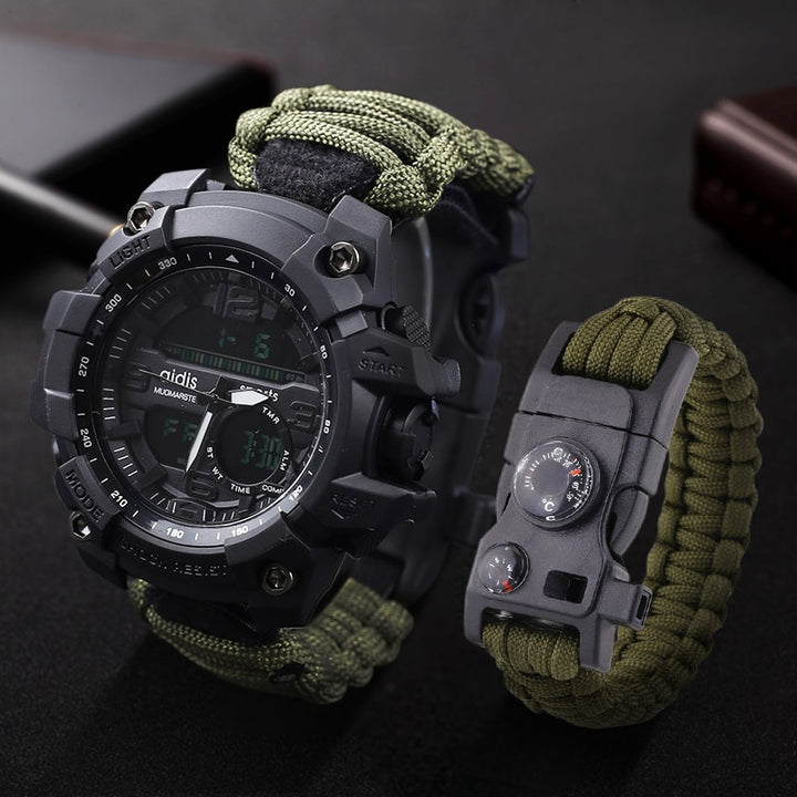 LED Military Watch with compass {30M Waterproof} Men's Sports Watch