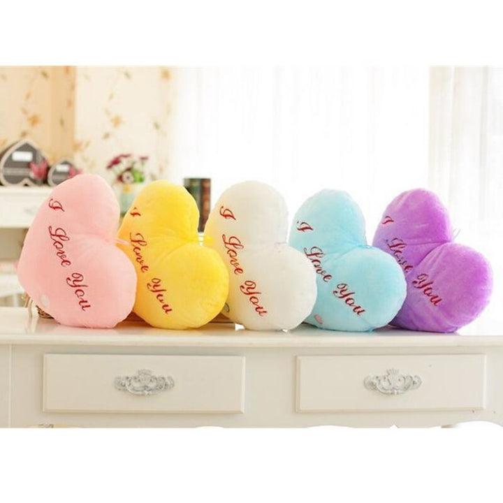 Luminous Heart Cushion Colorful Glowing Pillow Plush Doll Led Light