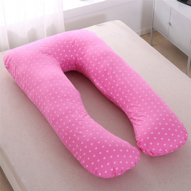 Sleeping Support Pillow For Pregnant Women Body PW12 100% Cotton Rabbit Print U Shape