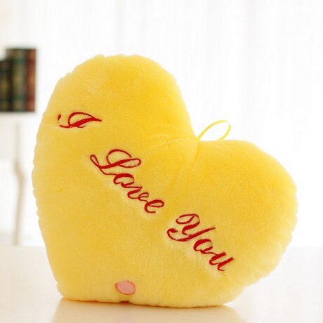 Luminous Heart Cushion Colorful Glowing Pillow Plush Doll Led Light