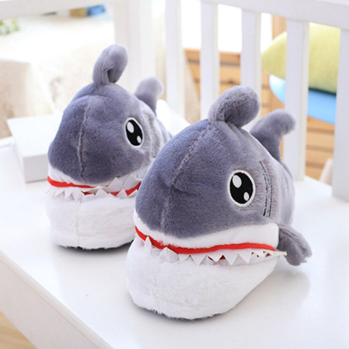 Fuzzy Shark Slippers