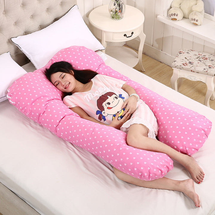 Sleeping Support Pillow For Pregnant Women Body PW12 100% Cotton Rabbit Print U Shape